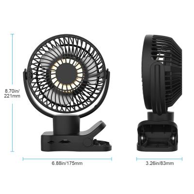 China 720Â ° Free Rotation Foldable Cooling USB Rechargeable Portable Fan For Clip On Fan With Led for sale