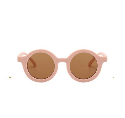 China 2021 Fashion Sunglasses Hot Selling Anti-UV Colorful Round Matt Frame Cute Boy Girls Shape Children Kids Sun Glasses 2021 for sale