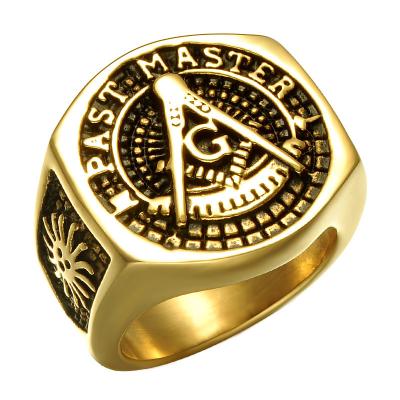 China Masonic CLASSIC High Quality Stainless Steel After Key Men Rings Jewelry for sale