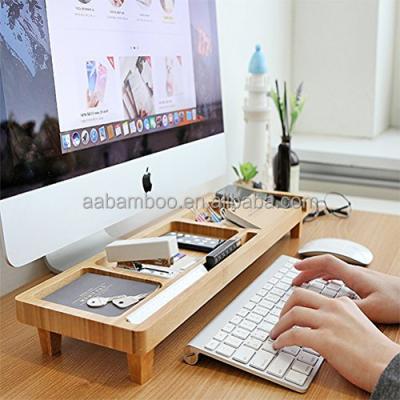 China Eco-friendly Bamboo Wooden Desk Organizer With Head Board Organizer for sale