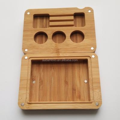 China Eco - Friendly Customized Bamboo Rolling Tray With Magnetics for sale