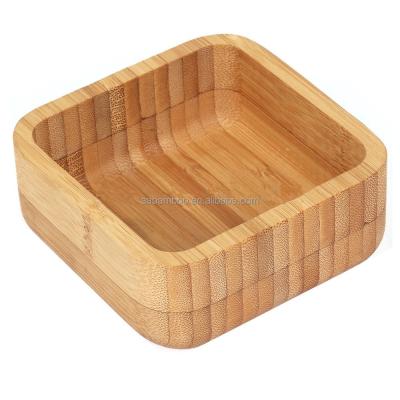 China Sustainable Square Shape Bamboo Tableware Food Dish Sauce Dish for sale