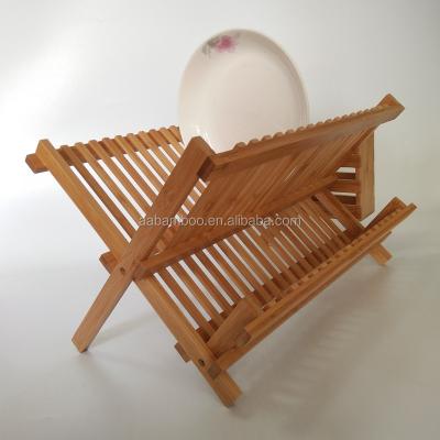 China Sustainable Kitchen Bamboo Dish Drying Rack With Utensil Holder for sale