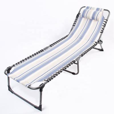 China Portable Folding Outdoor Sun Couch Sun Beach Bed Adjustable Back Rest for sale