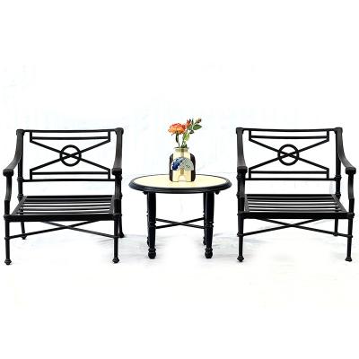 China Aluminum chair and table cast aluminum patio furniture garden set sofa and tea table for sale