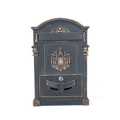 China Garden Set Mailbox European Style Outside Wall Mount Mailbox Aluminum Letter Box (Bronze) for sale