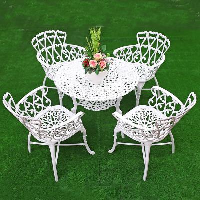 China Taste and Simplicity Aluminum Garden Bistro Table 4 Chairs for sale