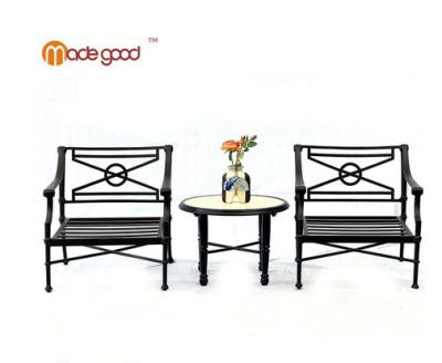 China Granite Aluminum Outdoor Picnic Table BK-437 BK-438 Chairs Modern Dining Table Set for sale