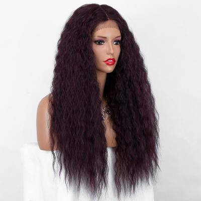 China Synthetic Lace Front Wigs Heat Resistant Fiber Hair For Women Color Long Aliblisswig Purple High Density Curly Middle Part Heat Resistant Fiber Hair Lace Front Synthetic Wigs for sale