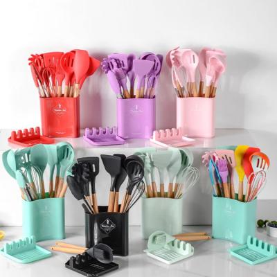 China 11pcs Heat Resistance Silicone Sustainable Accessories Cookware Set Cooking Tools Kitchen Tableware Kitchen Utensils for sale