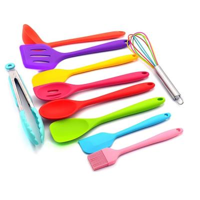 China Viable Colorful 10Pcs Kitchen Silicone Accessories Cookware Set Cooking Tools Kitchen Tableware Kitchen Utensils for sale