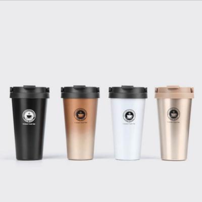 China 500ML Double Layer Viable Thermoses Stretch Coating Stainless Steel Tea Cups Coffee Mug Water Bottle for sale