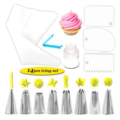 China Viable 14PCS DIY Scraper Converter Fondant Kits Baking Decorating Supplies Molds Cake Tools for sale