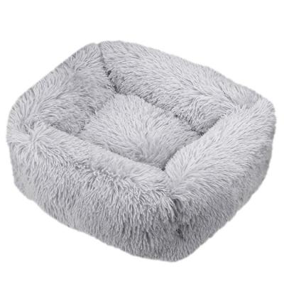 China Breathable Furry Plush Pet Bed Quilted Comfortable Pet Nest Blanket Sleeping Bag Fluffy Breathable Cuddle Cushion Bed for sale