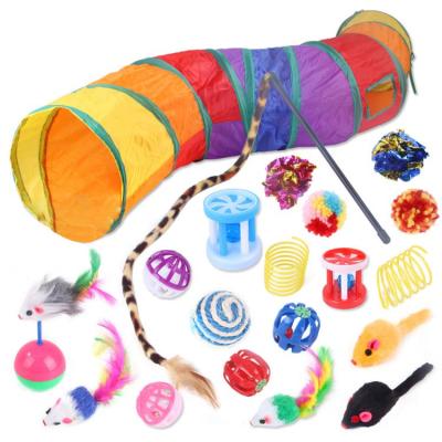 China 2021 Wholesale Best 20 Piece Multicolor Tunnel Fun Sports Sustainable Selling Interactive Pet Toy for sale