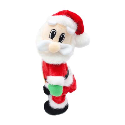 China Hot Selling Eco-friendly Musical Dance Santa Stuffed Shaking Across The Hips Creative Christmas Gift Decoration Supplies for sale