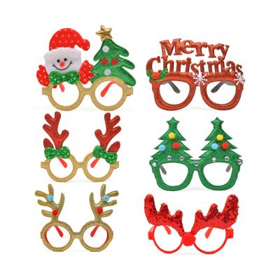 China Wholesale Cute Christmas Party Glasses Sparkle Holiday Glasses Frames Christmas Decoration Supplies for sale