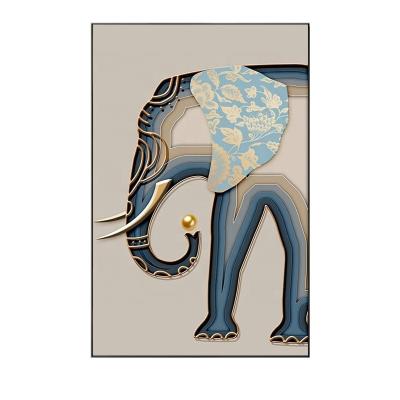 China Modern Luxury Animal Print Elephant Painting Canvas Art Painting Custom for sale