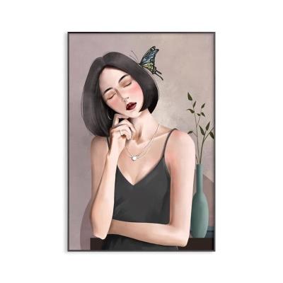 China Modern Wall Art Home Decor Painting Elegant Girl Modern Painted Canvas Oil Painting for sale