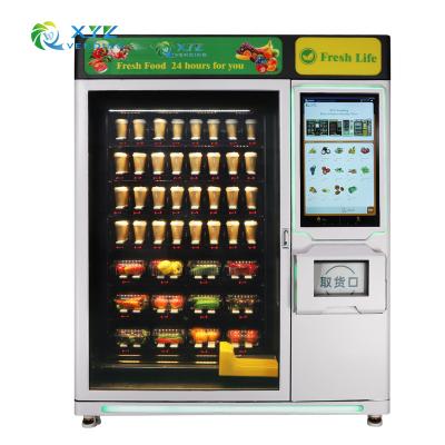 China Subway Station 32 Inch Touch Screen Bread Salad Vegetables Fruit Automatic Food Vending Machine For Hospital Shopping Mall for sale