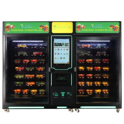 China Subway Station XYZ Banknote Coin Operated X/Y Elevator Fresh Salad Vegetables Squeeze Outdoor Vending Bread Vending Machine for sale