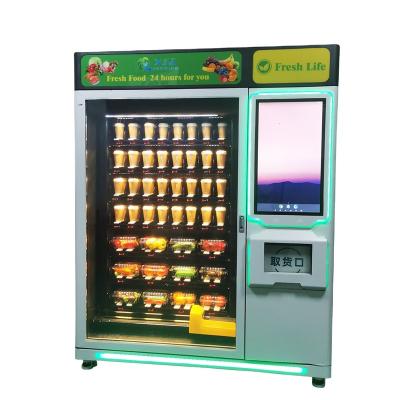 China Metro Station Fast Delivery Combo Customize 32 Inch Touch Screen Vegetable Automatic Fruit Cupcake Fresh Food Vending Machine for sale