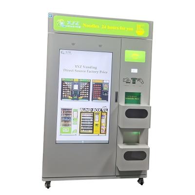 China Subway Station XYZ Source Factory Adjustable Slots Touch Screen Water Heated Hot Tea Noodle Japan Food Vending Machine for sale