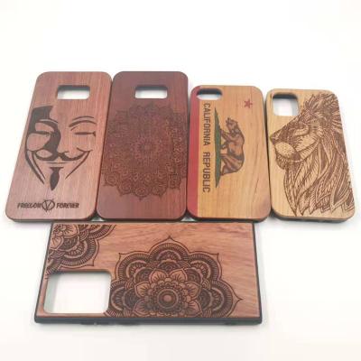 China Europe Custom Design Engraved Printed Real Natural Wooden Logo Phone Back Case for sale