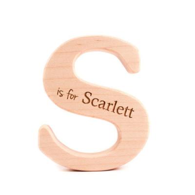 China Europe Wholesale Organic Wooden Striking Alphabet Letter Teethers Custom Made for sale