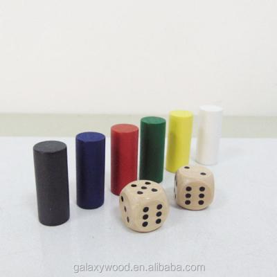 China Europe Custom Cylinder Shape Wooden Board Game Marks With Different Size And Color for sale