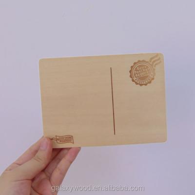 China Custom Europe laser cut blank wooden postcard for diy projects and gift for sale