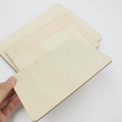 China Europe 1/8 inch thickness round corner custom blank wooden postcard for diy project for sale