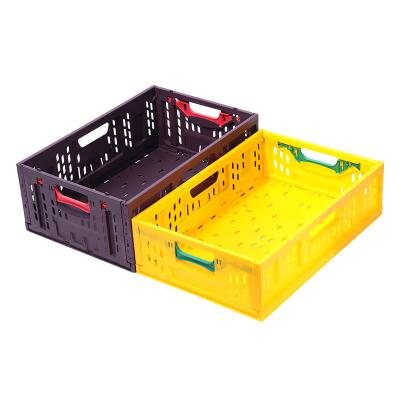 China Eco-friendly Raw Material Custom Plastic Crate Universal Rectangular Large Collapsible Crates With Handle for sale