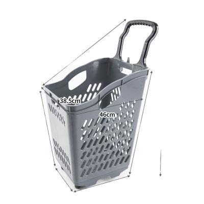 China Storage Vend Out Up-to-date Multifunctional Cart With Wheels Plastic Basket Shopping for sale