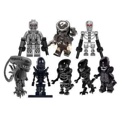 China Mini Building Blocks Action Toy Movie Anime Horror Black Voltron Beastmaster Building Blocks Alien Transparent Predator Final Toys for sale