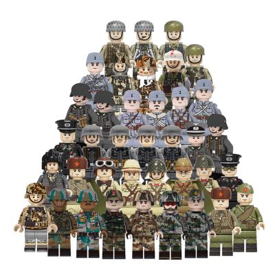 China Hot Sale Military Building Toy Mini Soldier Warrior WW2 Officer Camouflage Clothing Weapon Building Block Figure Boy Toy Kid Gift for sale