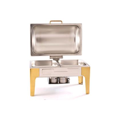 China Customized LOGO and large modern high quality hot food warmer display showcase stainless steel chafing dishes for sale