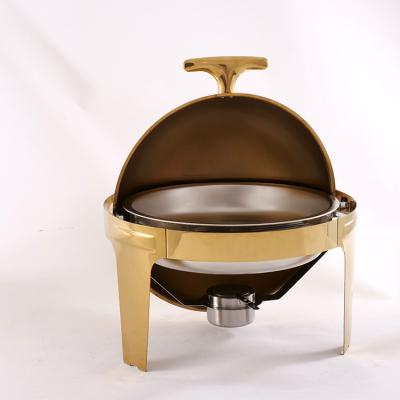 China Customized LOGO and Series Modern Catering Restaurant Buffet Food Warmers Serving Chaffers Home Stainless Copper Chafing Dish for sale