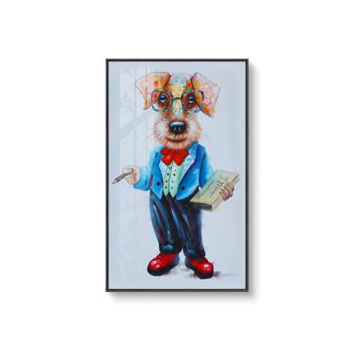 China Frame High Resolution Dog Aluminum Alloy Fashion Animal Decorative Painting For Kids Room for sale