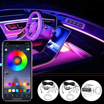 China Car Aluminum Decoration APP Alloy+Plastic Ambient Lights For Cars Interior Ignition Music Sync AS NS Atmosphere Car Led Light Strip for sale