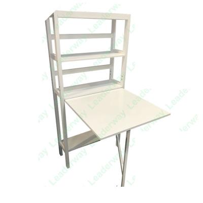 China Morden MDF White Folding Study Table Kids Children With Book Shelves for sale