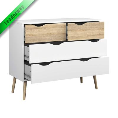 China Multifunctional 4 Drawers White Chest / Oak Structure Drawers for sale