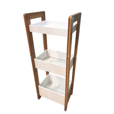 China The Sustainable 3 Layers MDF Bathroom Multifunctional Kitchen Storage Racks And Shelves Storage Racks for sale