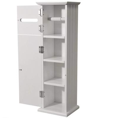 China Eco-friendly Wholesale White Standing Toilet Paper Holder Bathroom Cabinet for sale