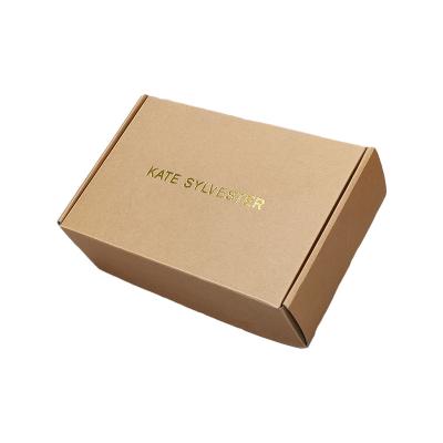 China Custom Printed Packaging Apparel Ad Box Eco-Friendly Recyclable Logo Paper Package Gold Stamping Corrugated Packaging For Underwear for sale