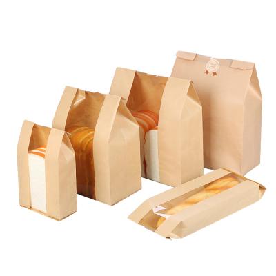 China Hot Selling Recyclable Brown Sandwich Bakery Bread Food Wrapping Paper Kraft Paper Bag for sale