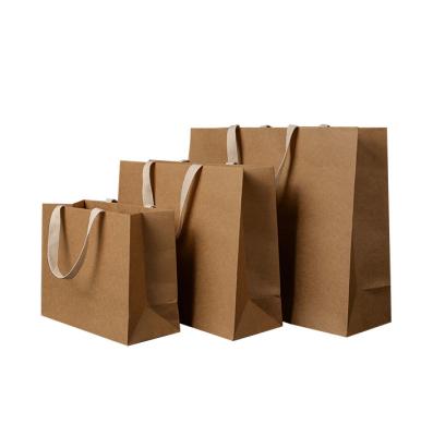 China Biodegradable Wholesale Custom Luxury Good Quality Logo Cheaper Brown Paper Bags With Handles for sale