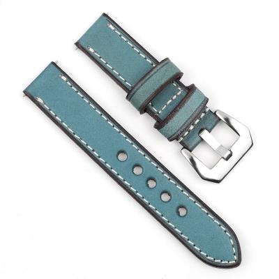 China Adjustable Washable Easy To Install Genuine Leather Watch Band Strap Stainless Steel Scratchproof Buckles for sale