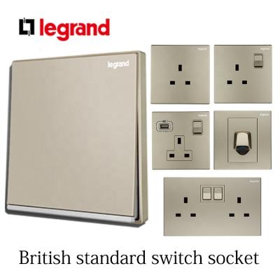 China Hot Sale Household 2x13a Double Pole Socket With 2 Gang 3 Pin Socket Switch For Legrand Wall Switched Socket for sale