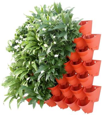 China Semicircular Wall Life Tower Outdoor Plastic Color Self Watering Vertical Flower Pots Garden Planters for sale